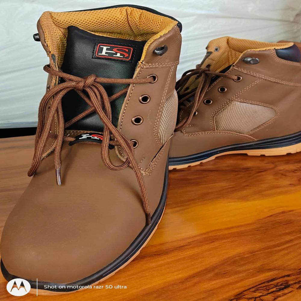 High Quality Craxy Brown Leather Safety Shoe