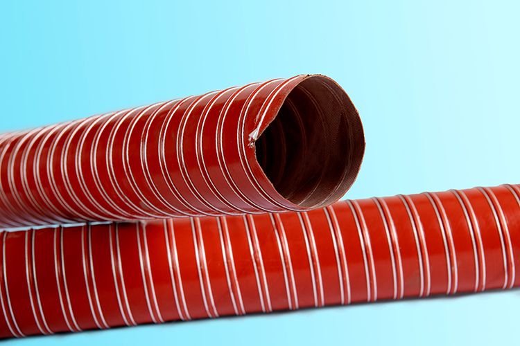 Silicone Hose - 2/3ply Red Silicone With Glass Fibre & Steel Wire Helix, 38 To 300mm Diameter, -50 To +310â°c, 4 To 6m Lengths, Round Shape