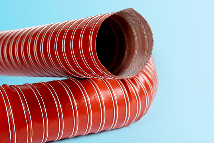 Silicone Hose - 2/3ply Red Silicone With Glass Fibre & Steel Wire Helix, 38 To 300mm Diameter, -50 To +310â°c, 4 To 6m Lengths, Round Shape