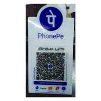 Table Top Qr Code Lit Stand - Color: White And Blue
