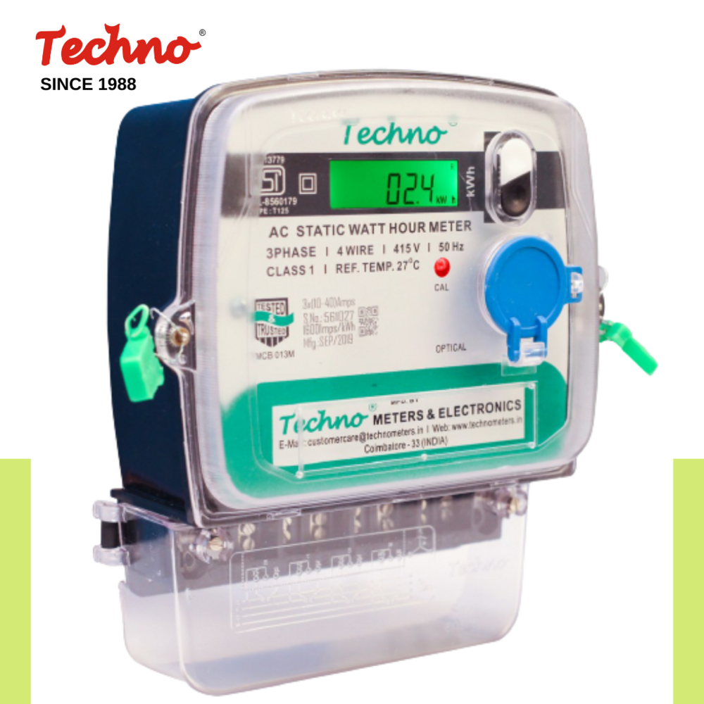 60a Techno Three Phase Electronic Sub Meter - Accuracy: Class 1