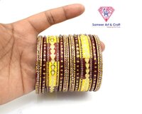 Wedding Wear Ladies Handmade Fashionable Lac Bangle - Color: Multi Color