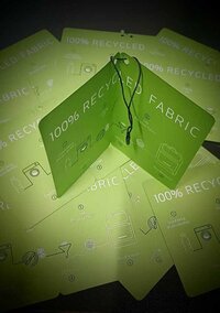 Folding Hang Tag - Color: Green With White Printing