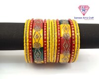 Handmade Fashionable Ladies Lac Bangle - Color: Yellow Color