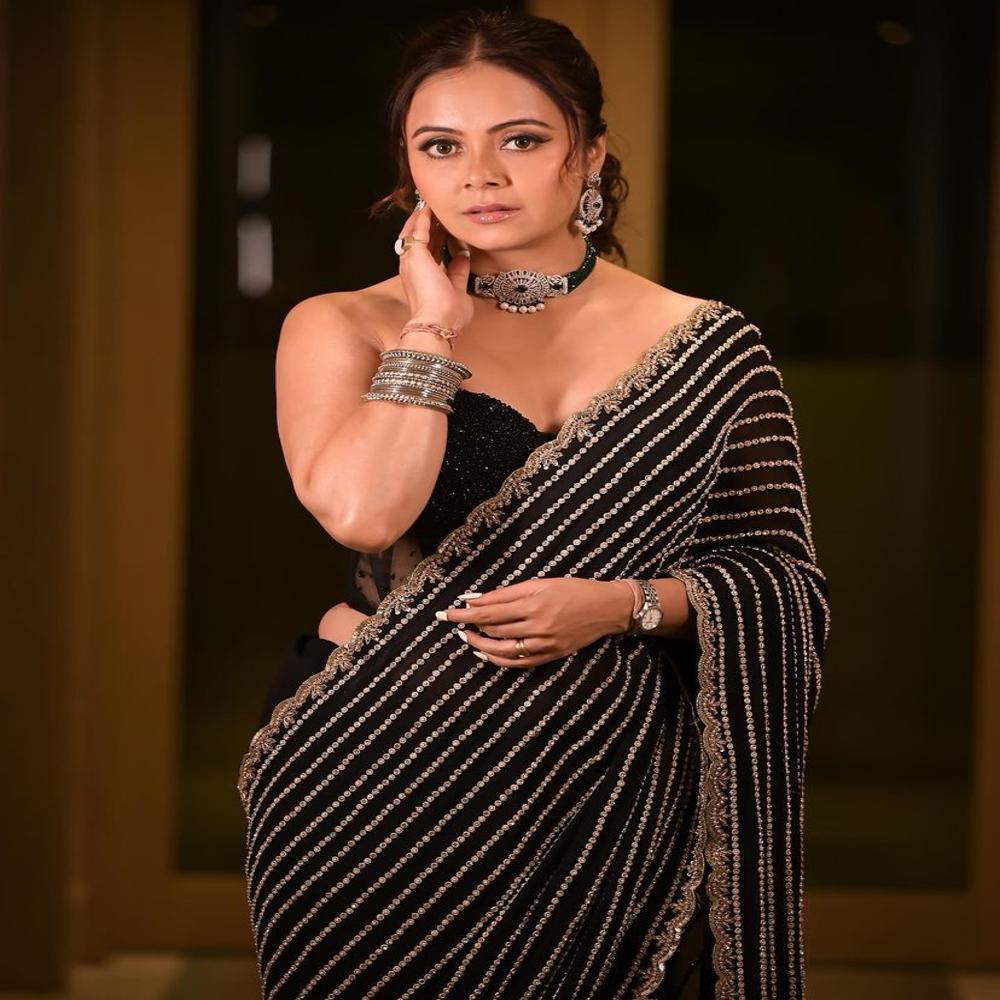Georgette Saree - Color: Black