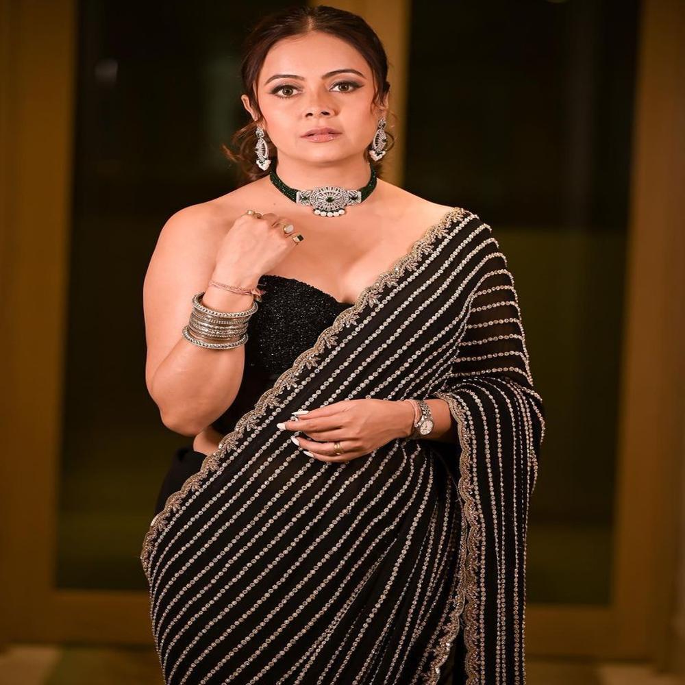 Georgette Saree - Color: Black