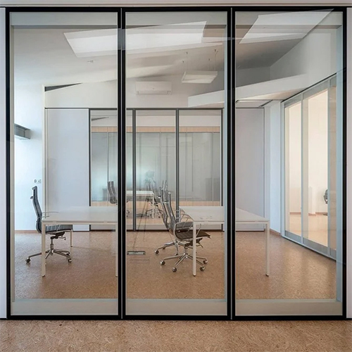 Toughened Glass Door Partition - Color: Transparent