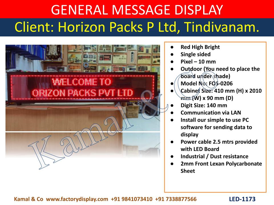 Led Scrolling Display Board - Application: Factory