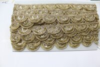 cutdana cutwork golden lace