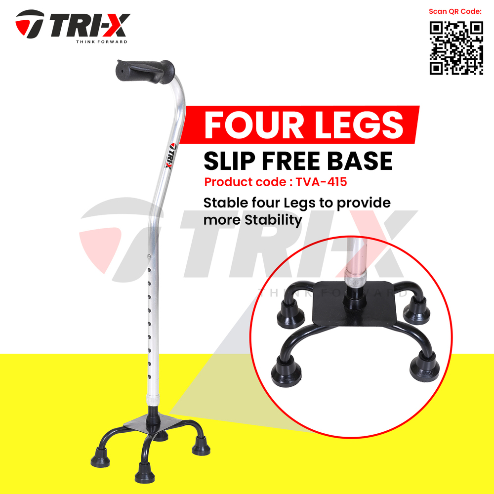 Crook Neck Walking Stick - Lightweight Aluminium, Height Adjustable 85-95 Cm | Comfortable Handle, Non-skid Foot Pods, 100 Kg Load Capacity, Ideal For Elderly And Injury Patients