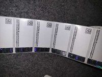 printed label  with hologram
