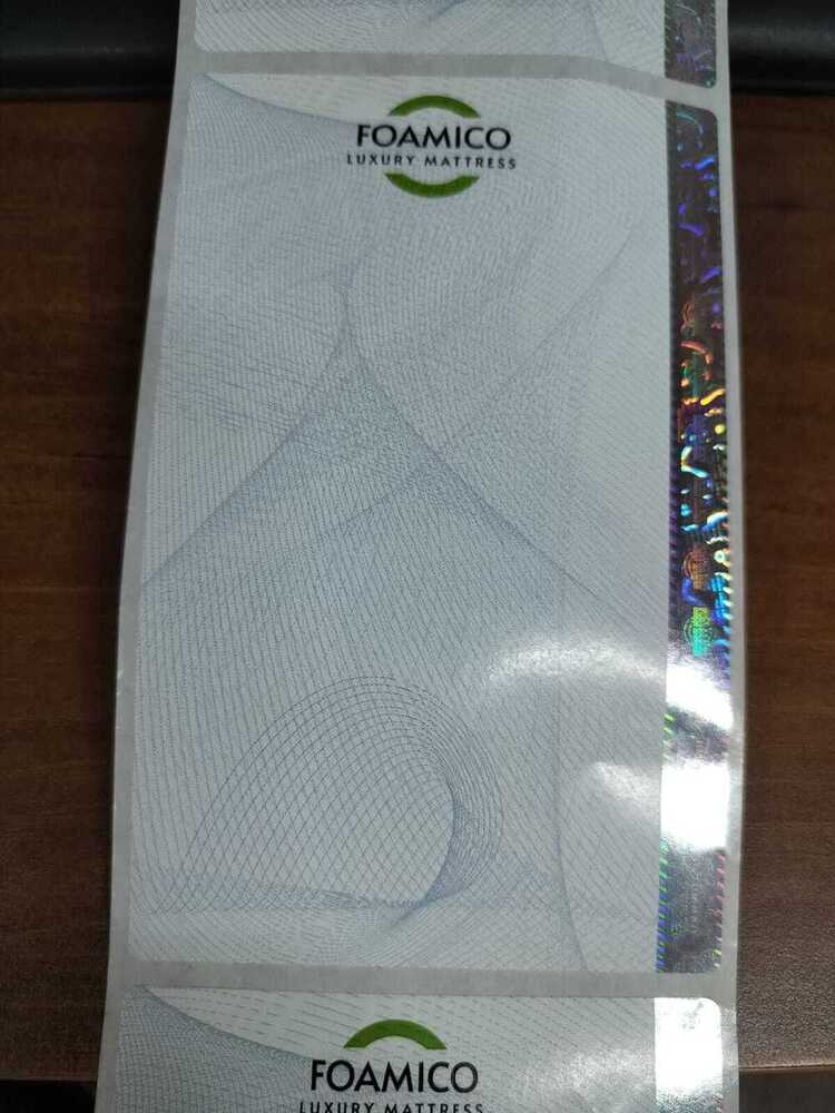 printed label  with hologram