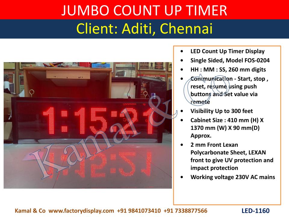 Led Count Up Timer Display Board - Application: Factory