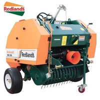 Red Lands Round Straw Baler - Mild Steel, Square Design, Orange And Black Color | Gear Drive, Electric Power Source, 1-year Warranty, Agricultural Tool