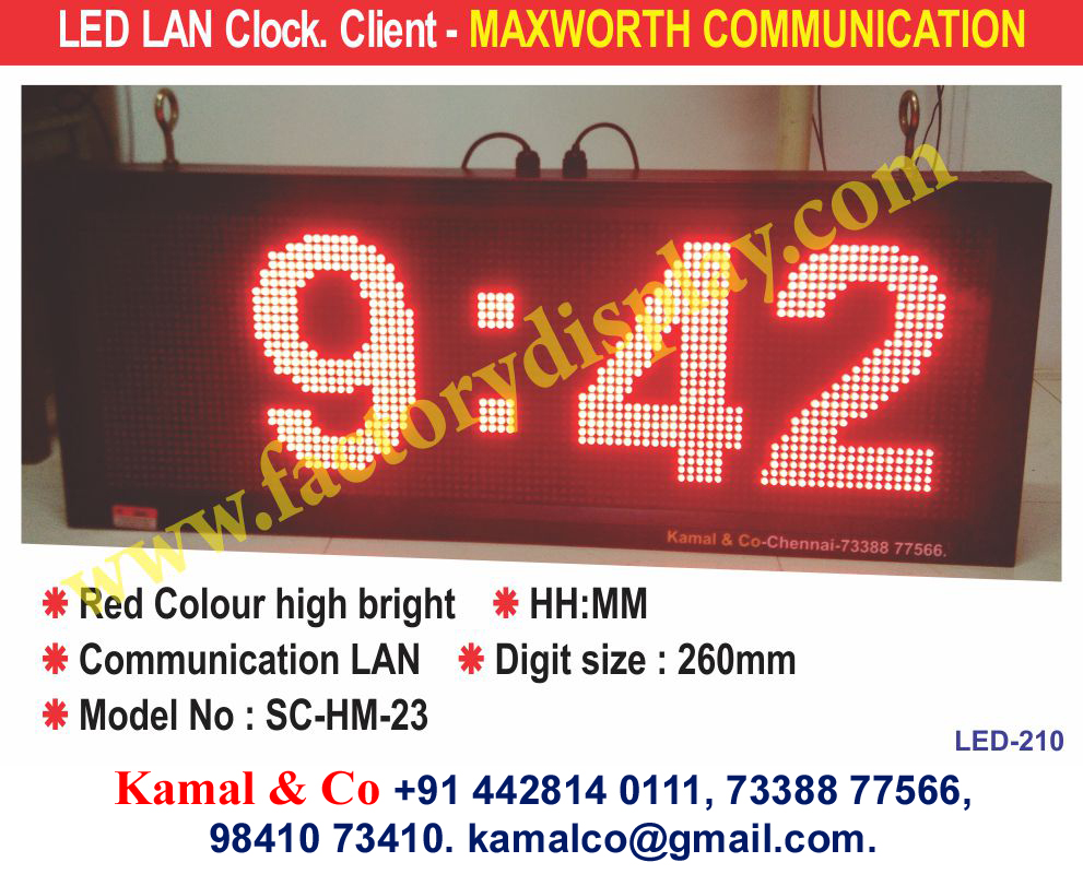 Led Industrial Lan Digital Clock - 23 Model - Battery Life: 100000 Hours