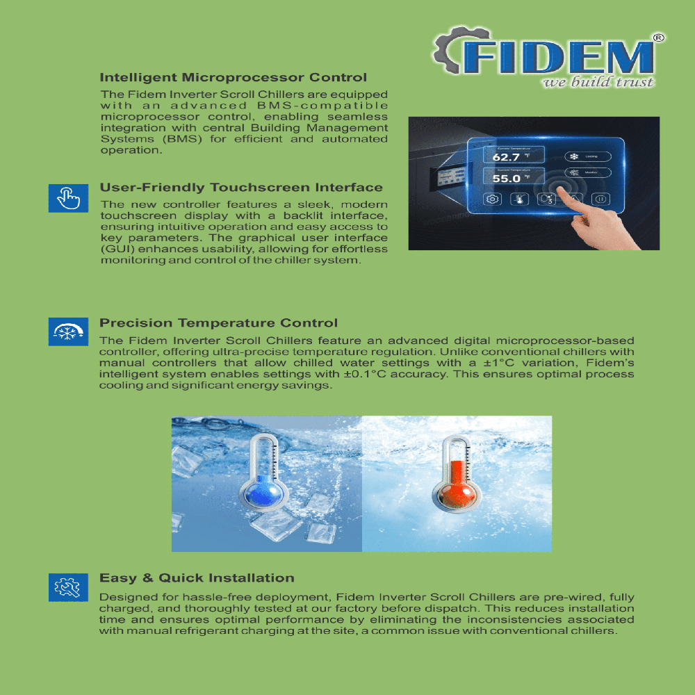 water Cooled Inverter Scroll energy efficience Chiller