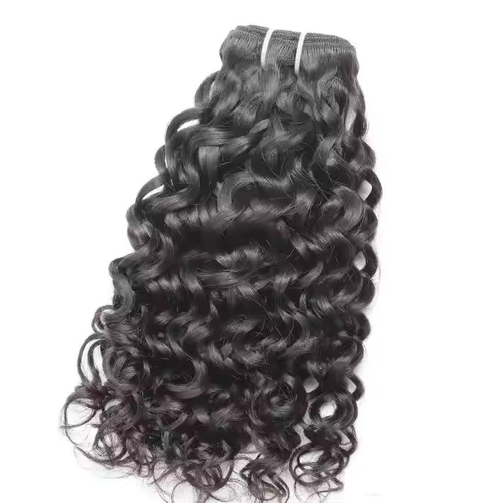 Deep Waves Sewn In Extension Indian Human Hair Bundle Weaving Supply