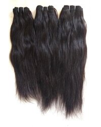 Natural Black Color  Machine Weft Straight Human Hair Premium Remy Hair Extension