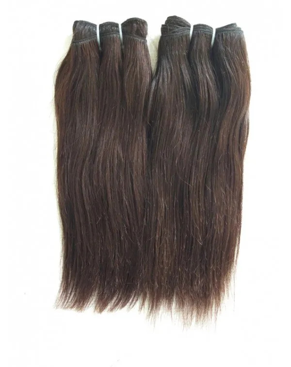 Natural Black Color  Machine Weft Straight Human Hair Premium Remy Hair Extension