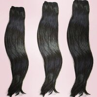 Natural Black Color  Machine Weft Straight Human Hair Premium Remy Hair Extension