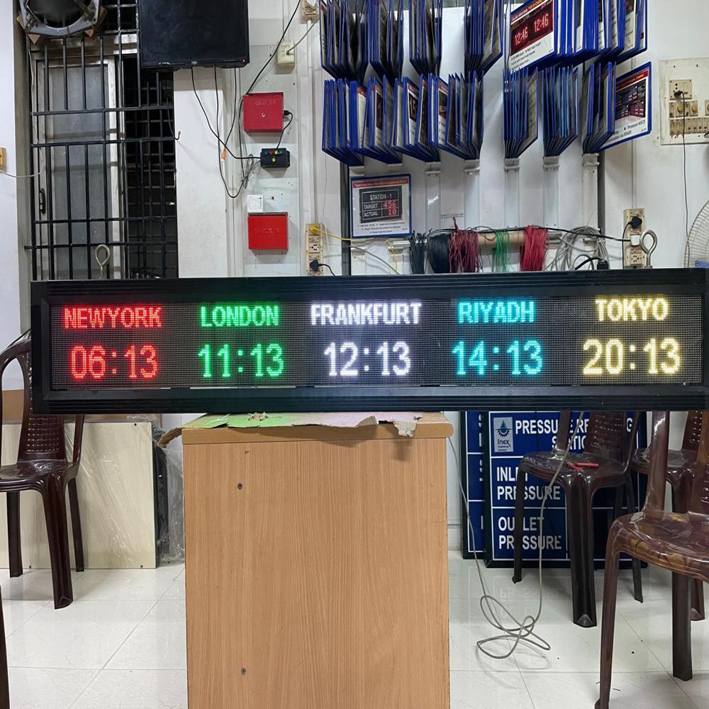 LED World Time ClOCK - Multi Zone Clock FOR INDUSTRY / OFFICE