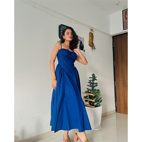 Ameera Blue Gathered Dress