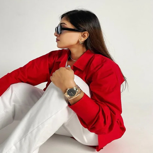 Red Oversized Cotton Shirt