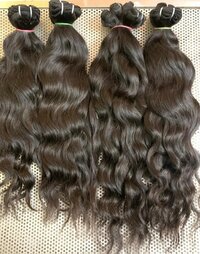 100% Cuticle Aligned South Indian Temple Remy Weft Hair Bundles - Color: Natural Black And Brown
