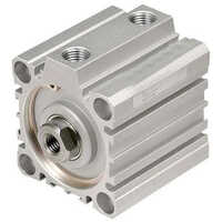 Compact Pneumatic Cylinder - Aluminum, 70 Mm Diameter, Silver Color | Square Shape, Industrial-grade, Easy To Install For Tight Spaces