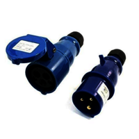 Industrial Plug Socket Blue (220-240v Ac 16a Ip44 2p+e Iec309-2 Round Pin) - Application: Electrical