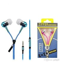 Universal Zipper Wired Earphone - Color: Multi Color