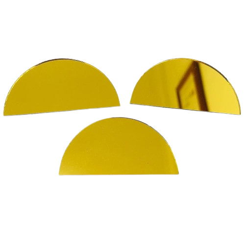 Semi Circle Shape Selfie Mirror - Color: Golden