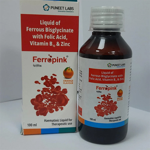 Ferropink syrup - Ferrous Bis Glycinate , ZInc Picolinate , Folic Acid & Methylcobaoalmin Syrup