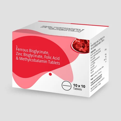 Tablets of Ferrous Bisglycinate, Zinc, Folic Acid & Methylcobalamin