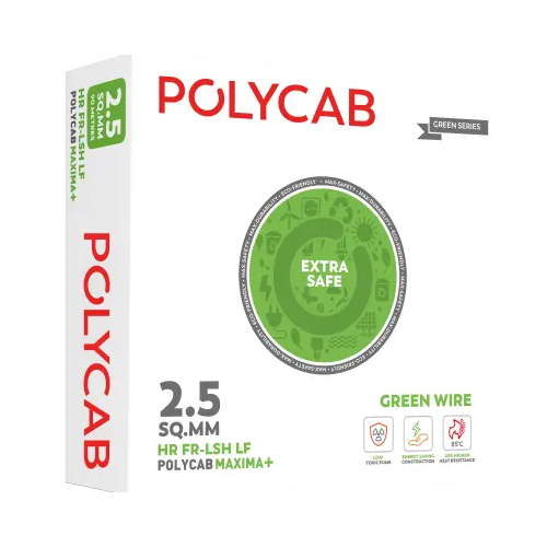 6 Sq MM Blue Polycab Maxima+Green Wire