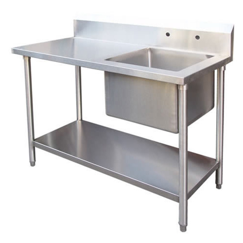 Steel Single Sink With Backsplash