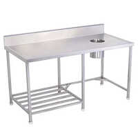 Kitchen Steel Dish Landing Table - Color: Silver