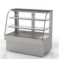 Display Counter With C Bend Glass - Color: Silver