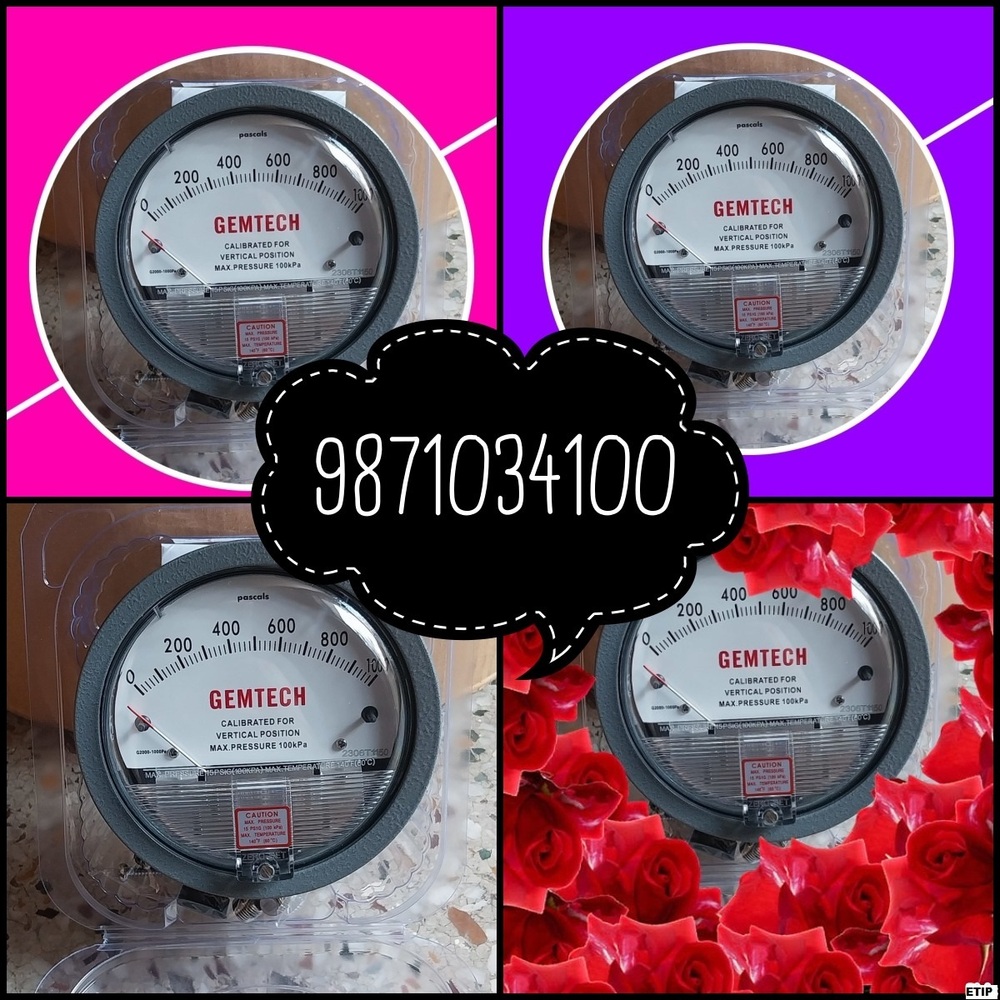 G2000-1kpa Gemtech Differential Pressure Gauge Range 0-1 Kpa Range 0-1 Kpa