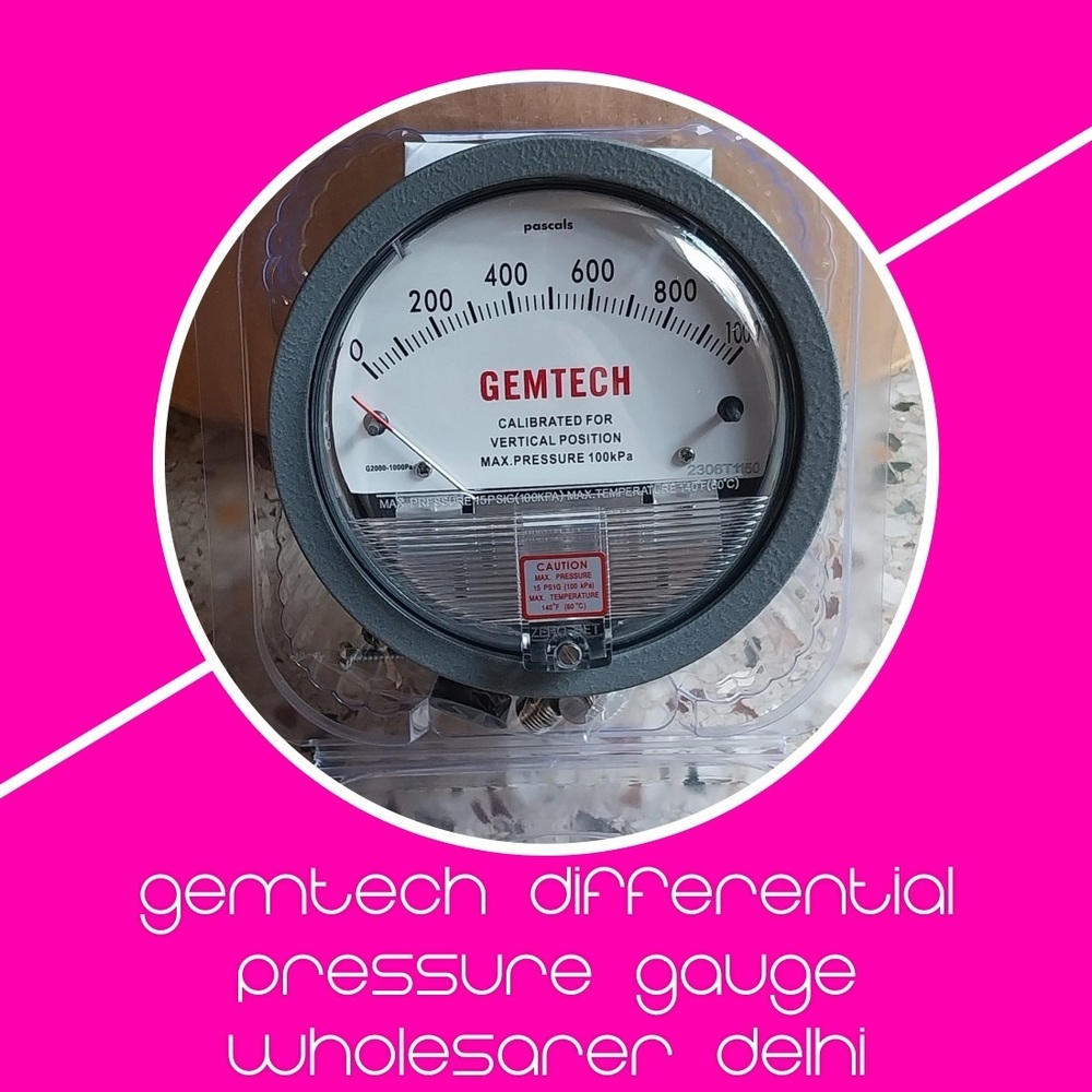 G2000-1kpa Gemtech Differential Pressure Gauge Range 0-1 Kpa Range 0-1 Kpa