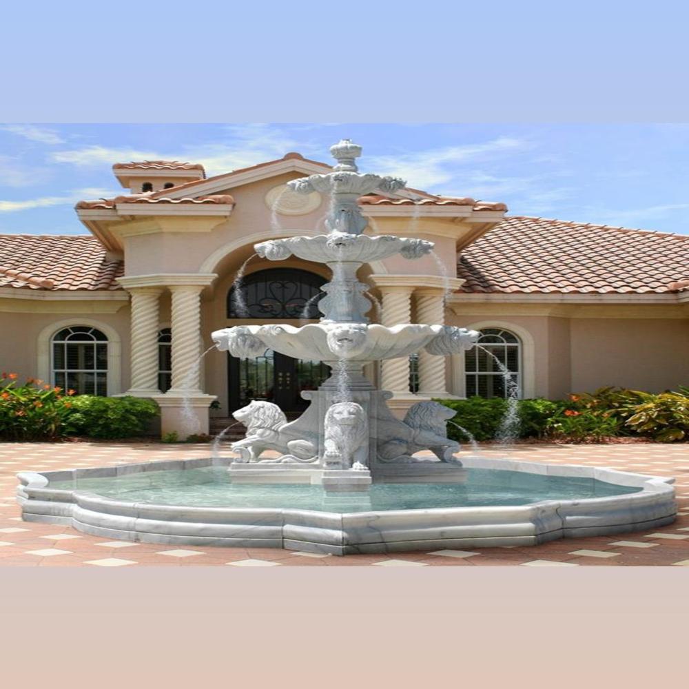 White Marble Fountain - Pool Size: Standard