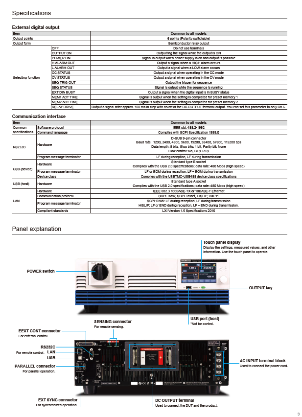 KIKUSUI Bidirectional High-Capacity DC Power Supply PXB Series