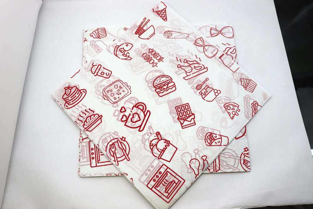Food Grade Butter Paper - Printed Veg Green & Non-Veg Red (Eco-Friendly, Moisture-Resistant) for Packaging & Wrapping