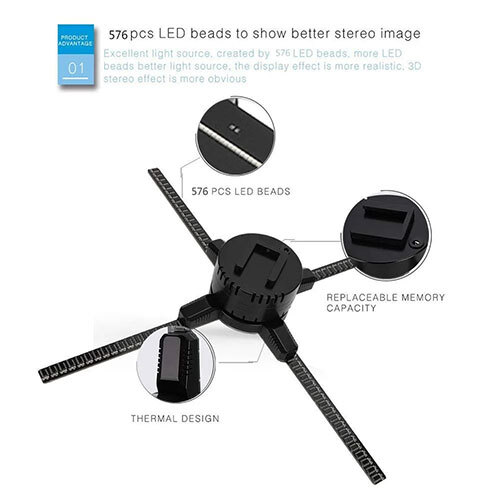 50cm with 4 Blade Hologram Fan