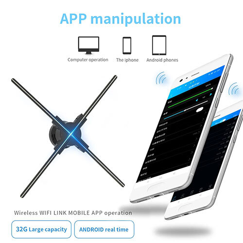 4K Hologram Fan 100cm With 4 Blades Projector