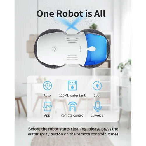 Automatic Ai Glass Cleaner Robot - Color: White