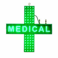 Flashing Green Led Medical Cross Sign 18x18 Inches Double-sided Ultra Bright Outdoor Use - Shape: Square