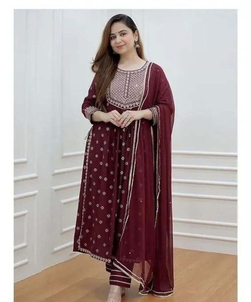 Ladies Cotton Kurti Pant Dupatta 3 Piece set