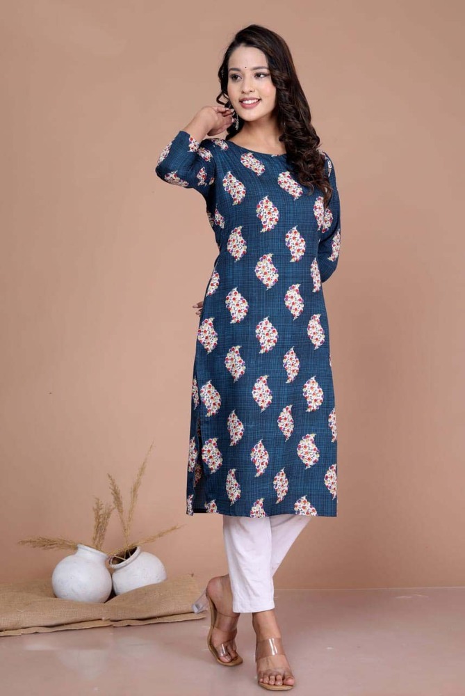 Ladies Printed Cotton Kurti Long