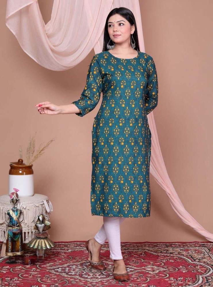 Ladies Printed Cotton Kurti Long